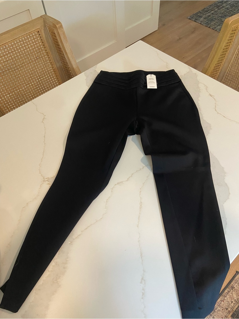 Express Black Pleated Waist Ponte Pants